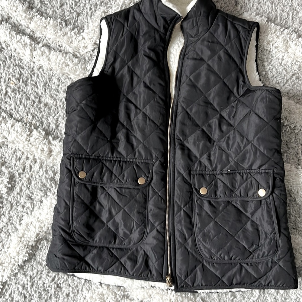 Quilted black vest